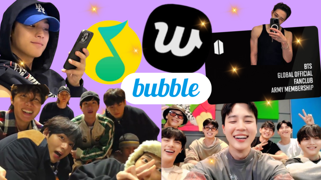 Weverse, Bubble, The Rosarium, QQ Music: fãs e ídolos em um mesmo espaço virtual